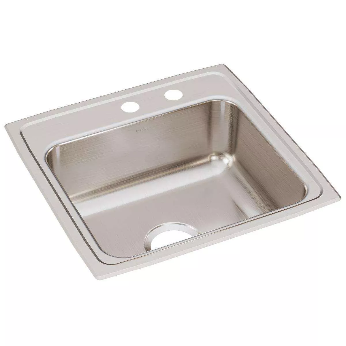 Elkay Lustertone Classic Stainless Steel 19-1/2″ x 19″ x 7-1/2″, MR2-Hole Single Bowl Drop-in Sink LR1919MR2