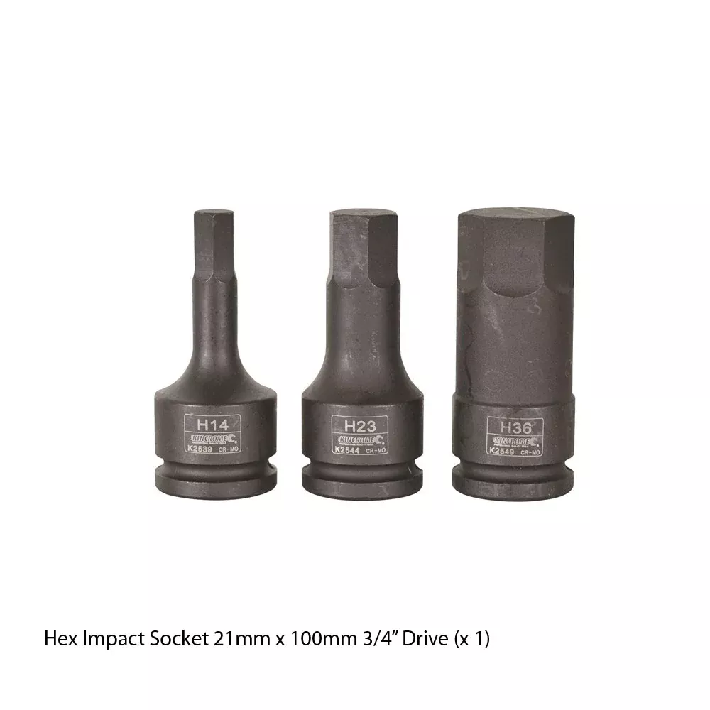 Kincrome Hex Impact Socket 21mm x 100mm 3/4" Drive