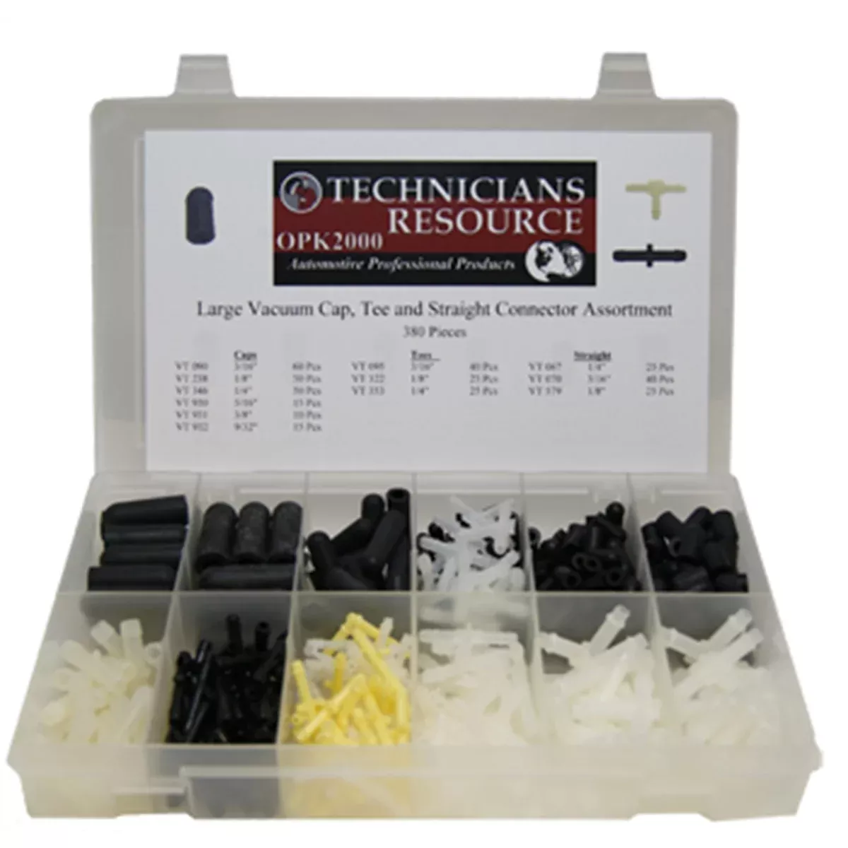 Large Vacuum Tee, Cap and Connector Assortment (385-pc) TMROPK2000 The Main Resource