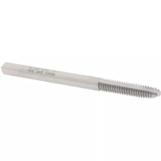 Value Collection HSS Spiral Point Bottoming Chamfer Tap, #8-32 UNC, 2 Flutes, 2B Class of Fit, HSS, Bright/Uncoated Coated, 3/4" Thread Length, Right Hand, H3 - 42-385-5