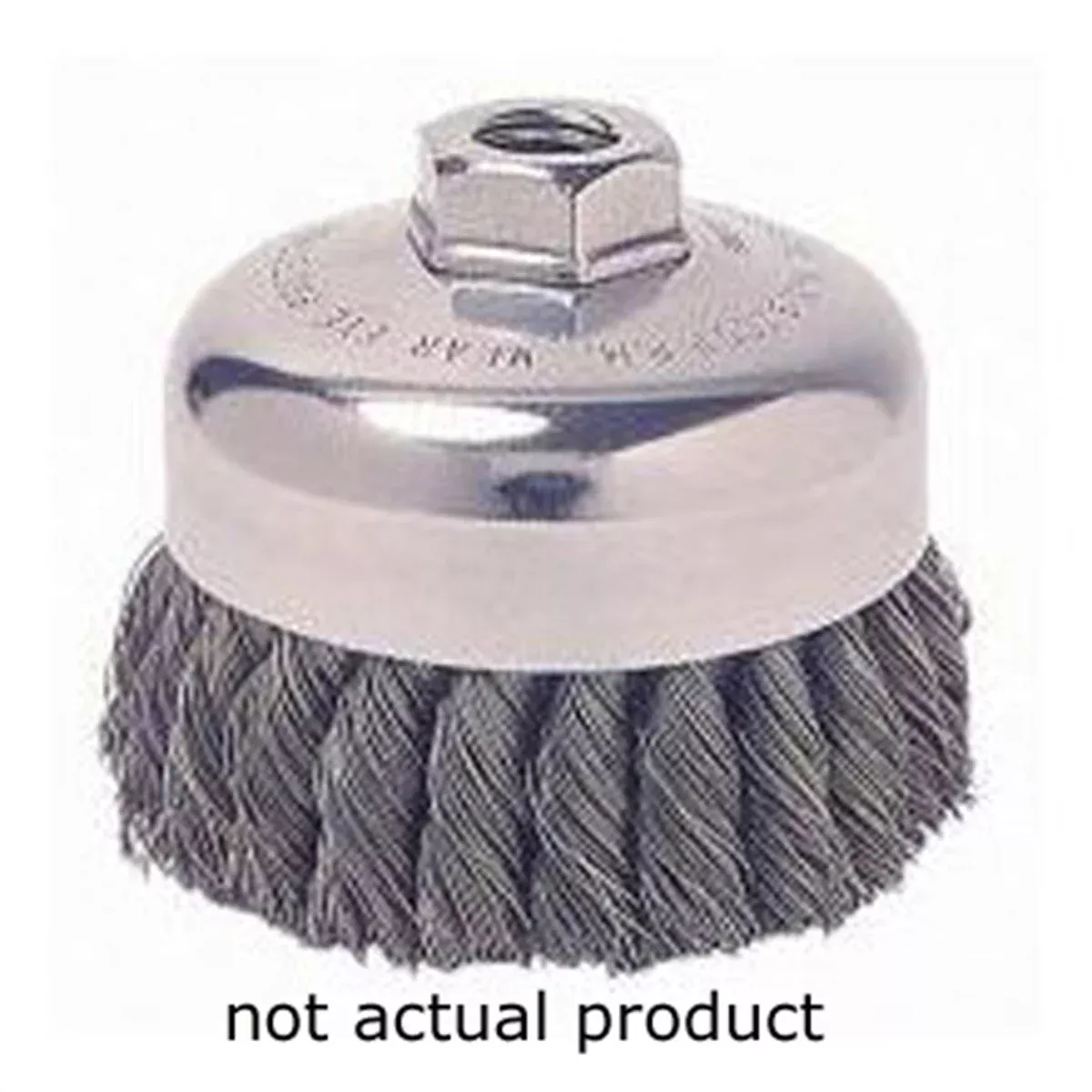 Wire Cup Brush, 3" Diameter, Extra Coarse Knotted Wire, 1/2" - 13 Threaded Arbor, 14,000 RPM Max WEI36040 Weiler